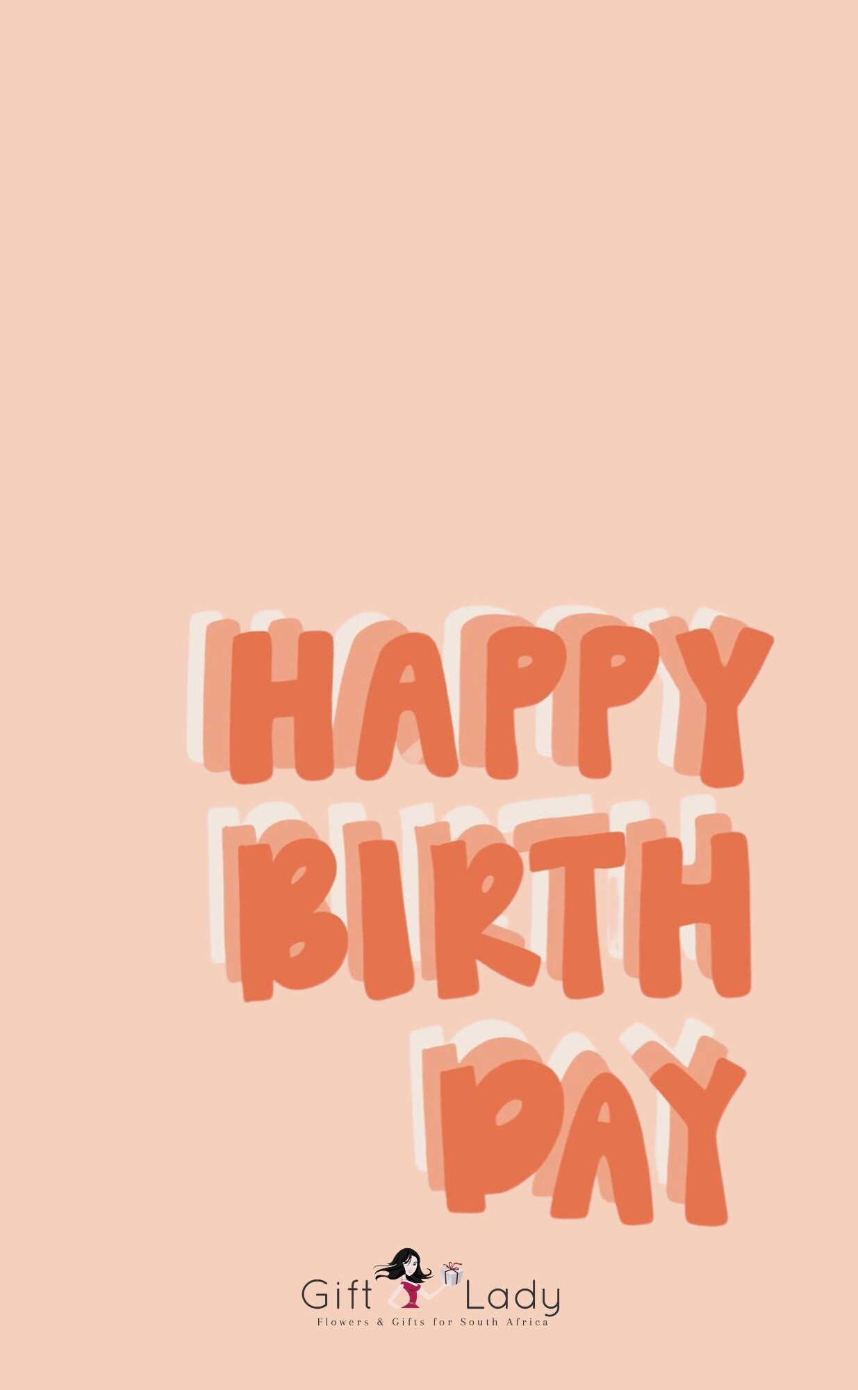 Peach Happy Birthday Wrapper