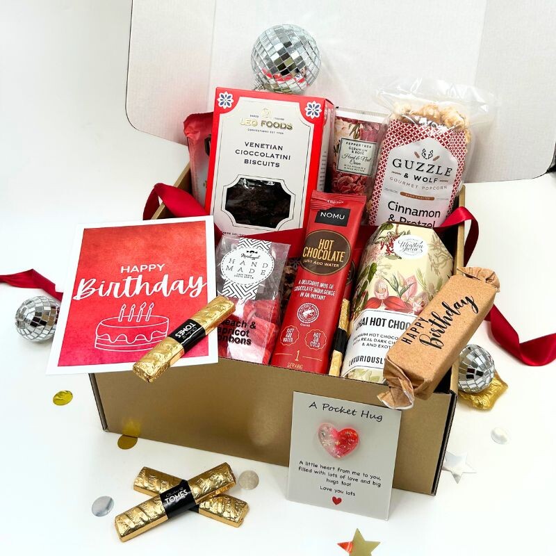 Ruby Red Happy Birthday Gift Box - Flowers and Gifts - Online flower shop