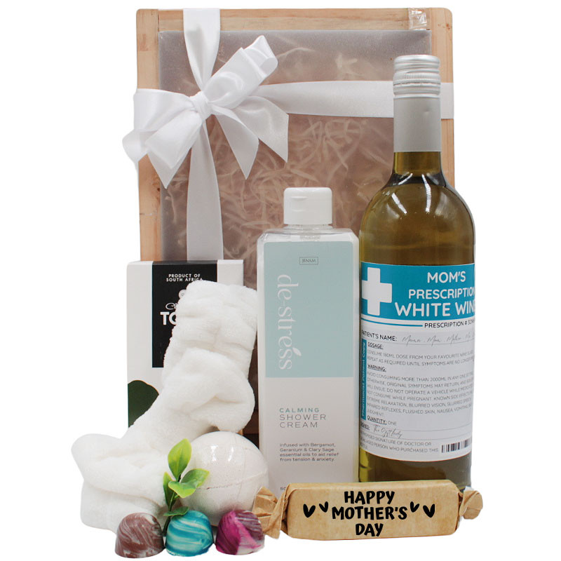 Mom's Prescription White Wine Gift Set Gifts and Hampers Online