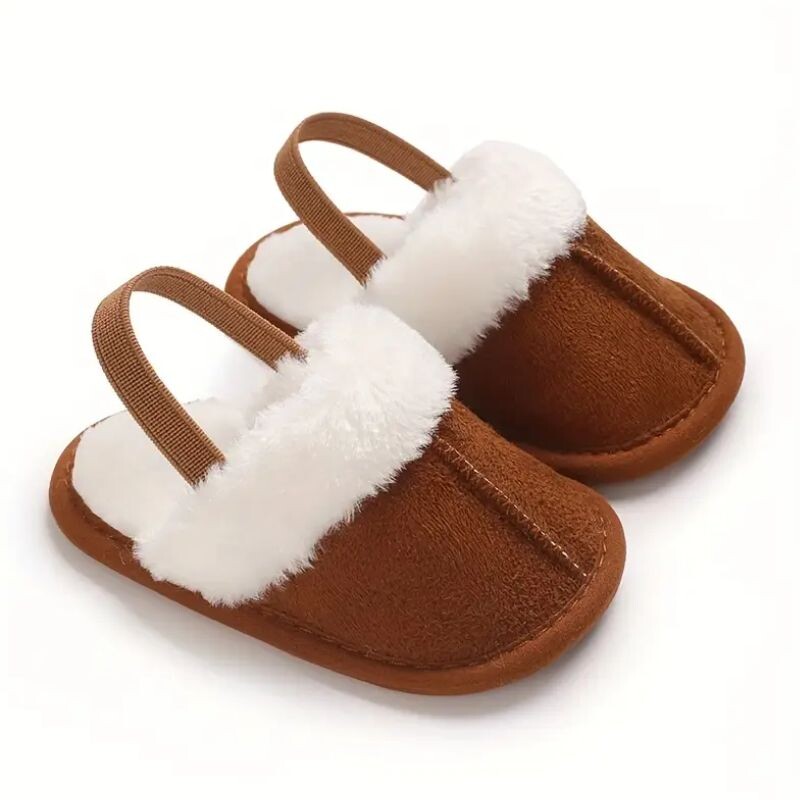 Cosy Plush Baby Slippers Light Brown Gifts and Hampers