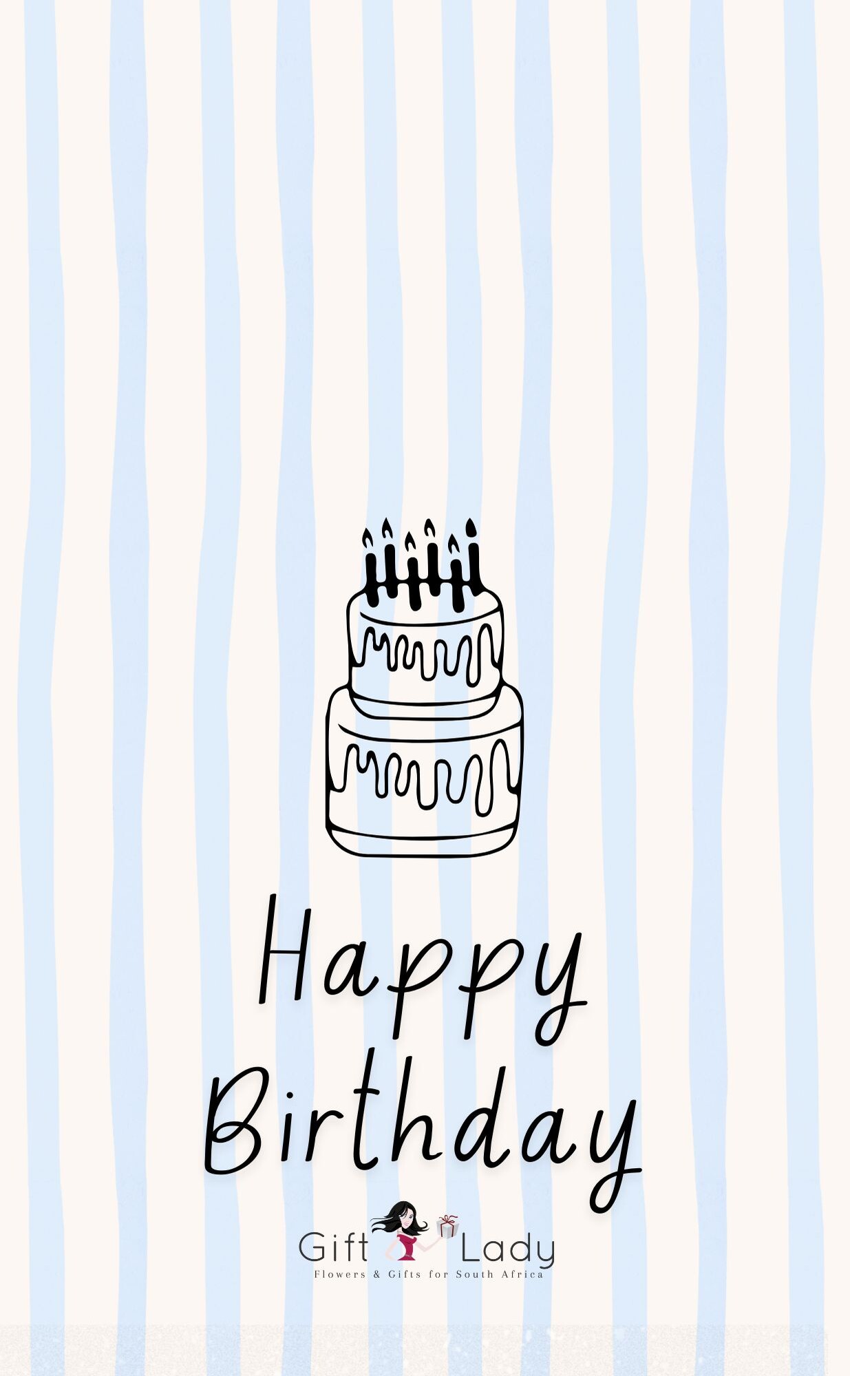 Blue & White Birthday Wrapper