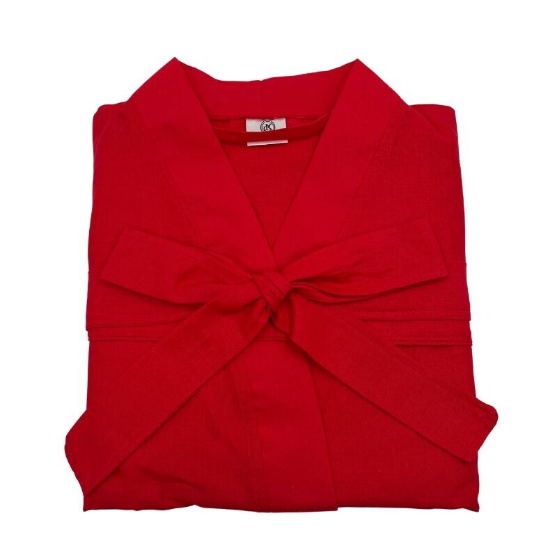 Luxury Red Cotton Bath Robe (M-L) - BeautyBar