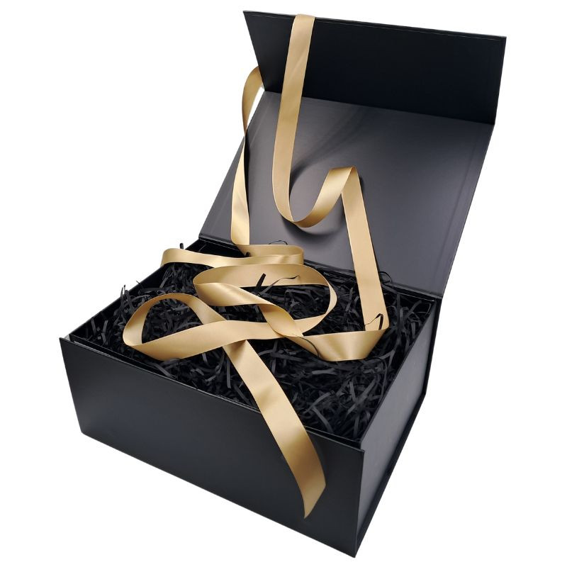 Black Magnetic Gift Box with Satin Ribbon & Bow