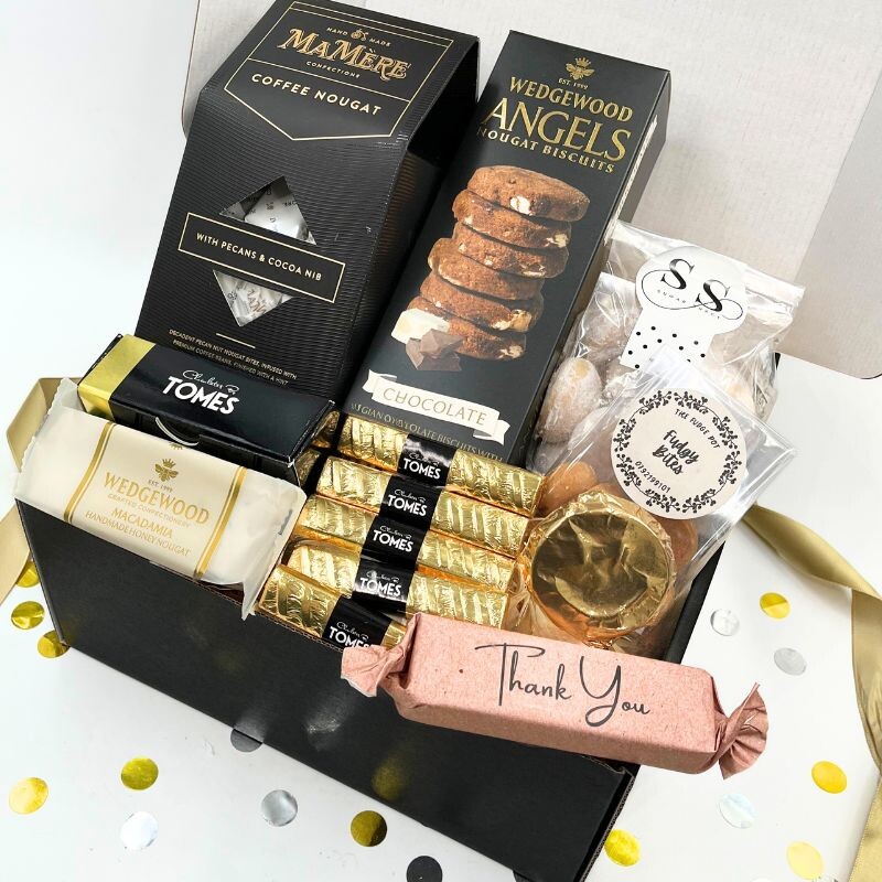 Gold & Black Thank You Gift Box - Flowers and Gifts - Online
