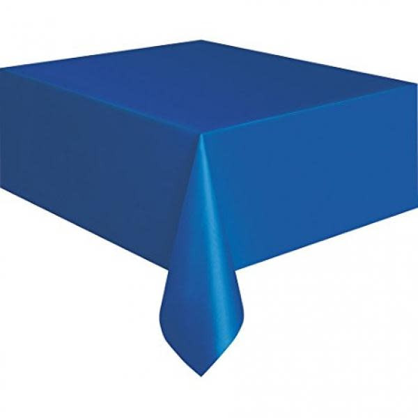 Royal Blue Plastic Table Cover 135cm x 270cm Party Supplies PartyLady