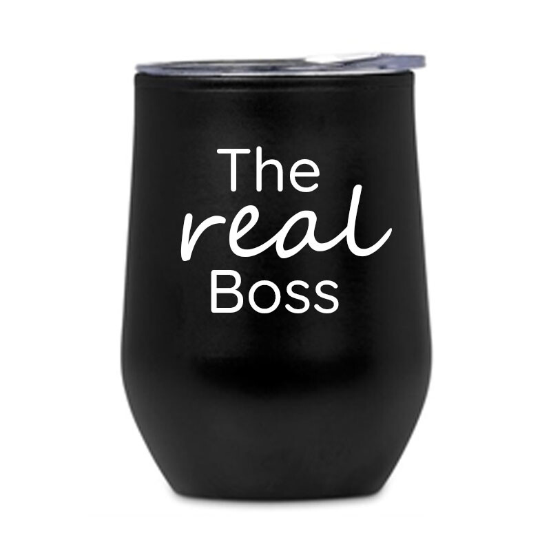 Real Boss The Real Boss Black Tumbler (350ml) - Gifts and Hampers - Online gift shop