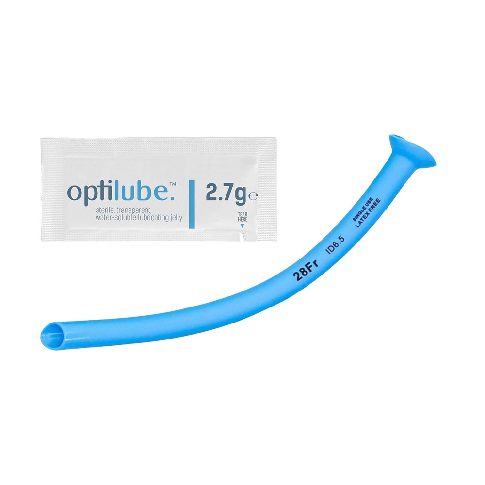 NASOPHARYNGEAL FR28 WITH LUBE - SIZE 6.5