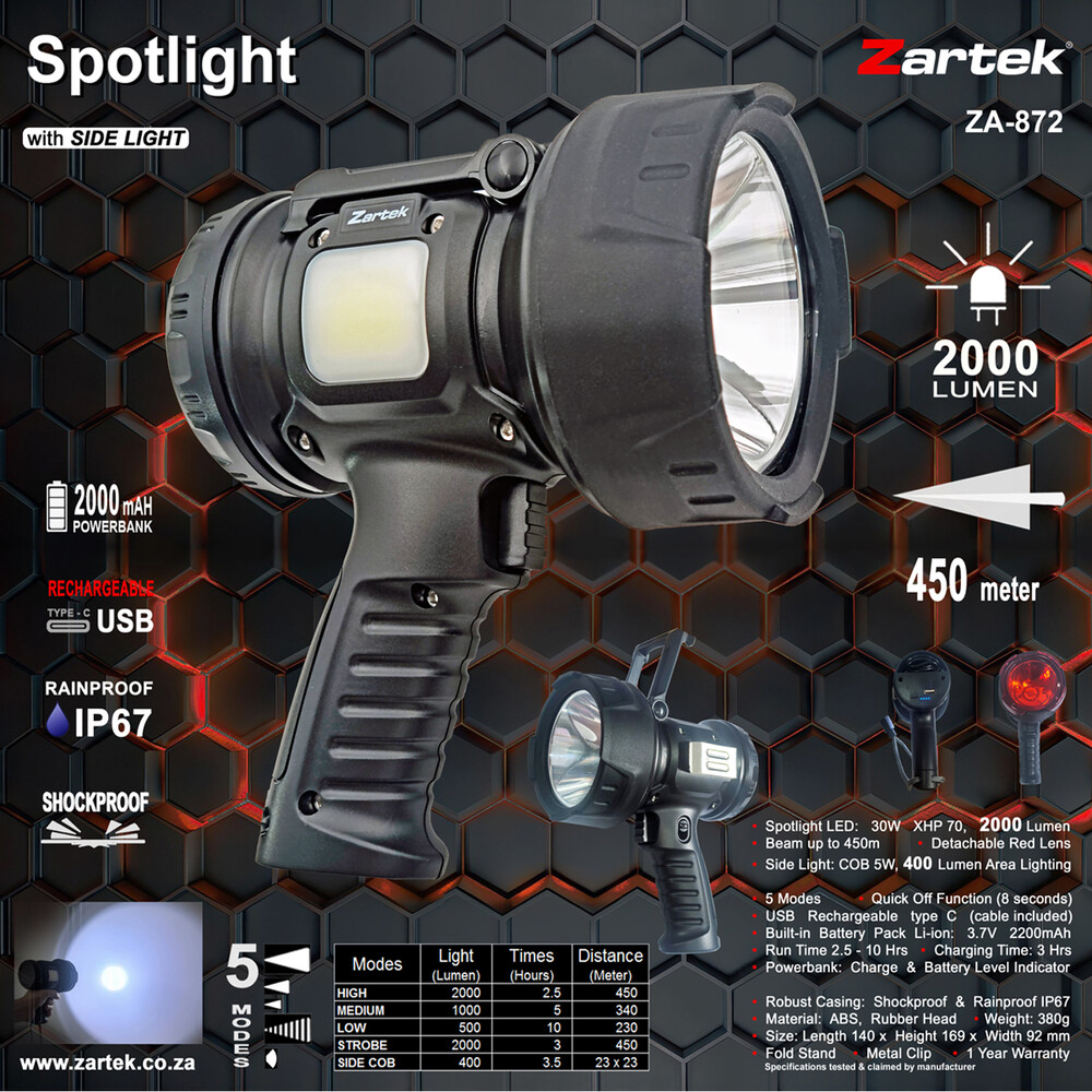 Zartek ZA-872 - 2000LM Spotlight