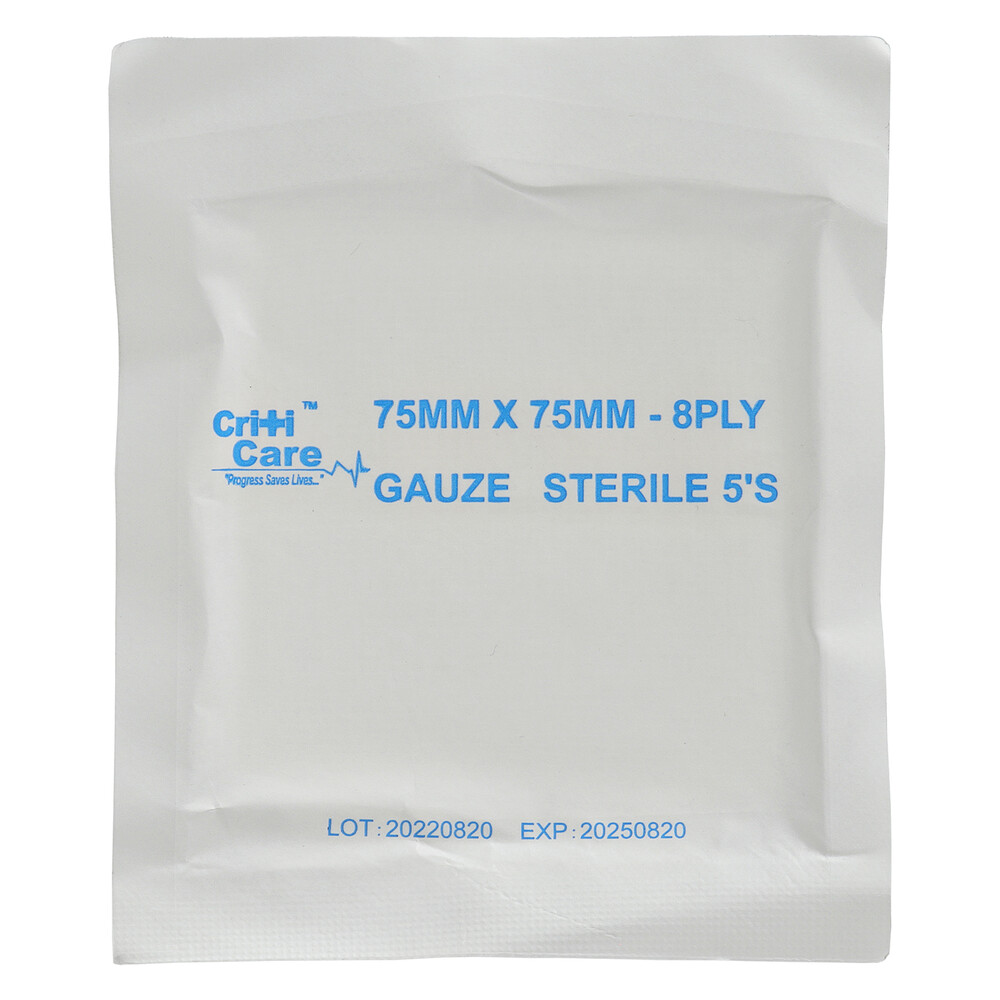 STERILE GAUZE SWABS 8ply - 75 mm x 75 mm