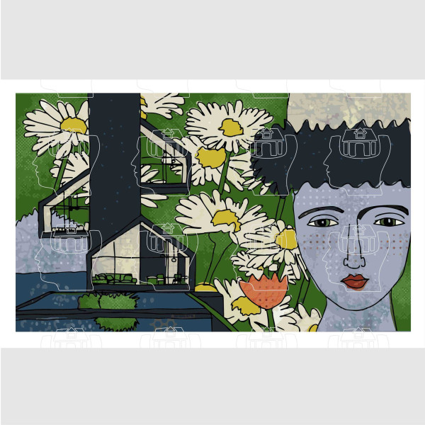 Sulene Taylor Artwork - TripleStoreyDaisy House