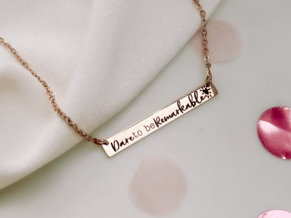 Dare to be Remarkable - Horizontal Bar Necklace