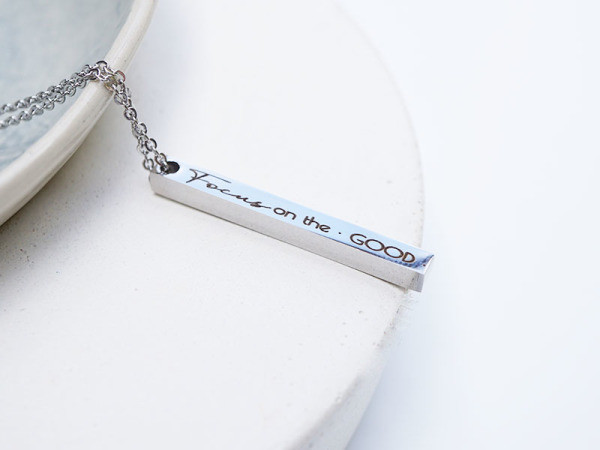 "Rise Above" Vertical Bar Necklace