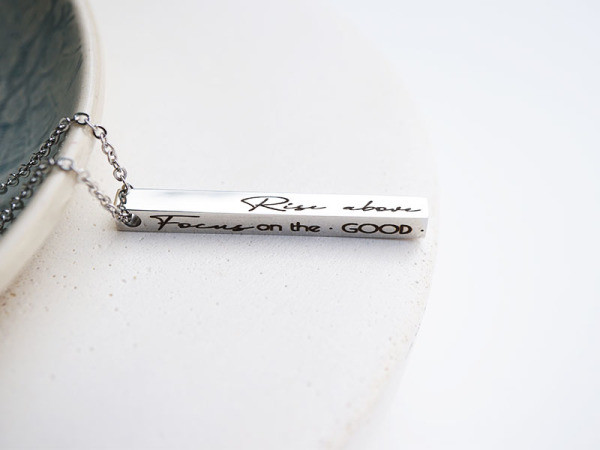 "Rise Above" Vertical Bar Necklace