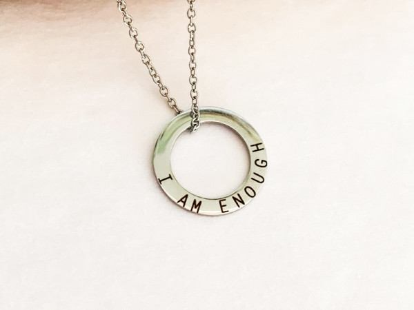 Minimalistic Circle Necklace - I am enough