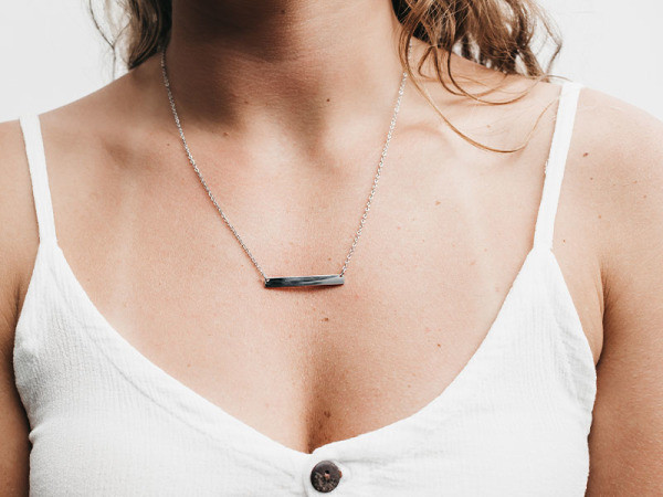 Horizontal Bar Necklace - Silver