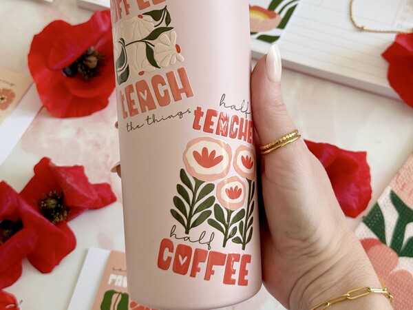 Half Teacher Half Coffee - DTF Sticker